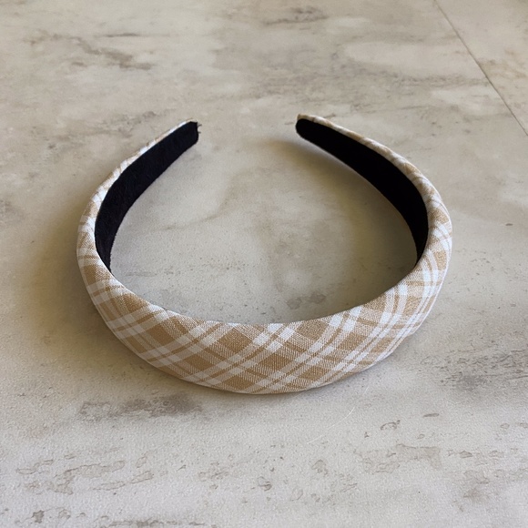 Anthropologie Accessories - Anthropologie Plaid  Tan Padded Headband